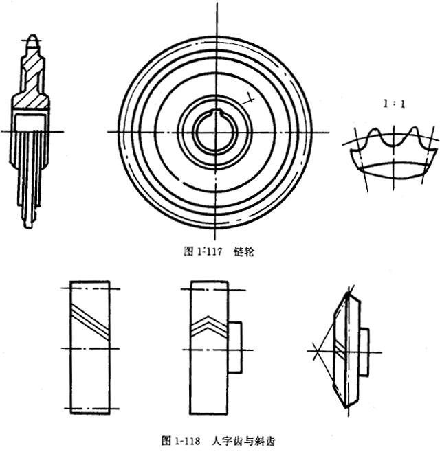 鏈輪的畫法、齒輪