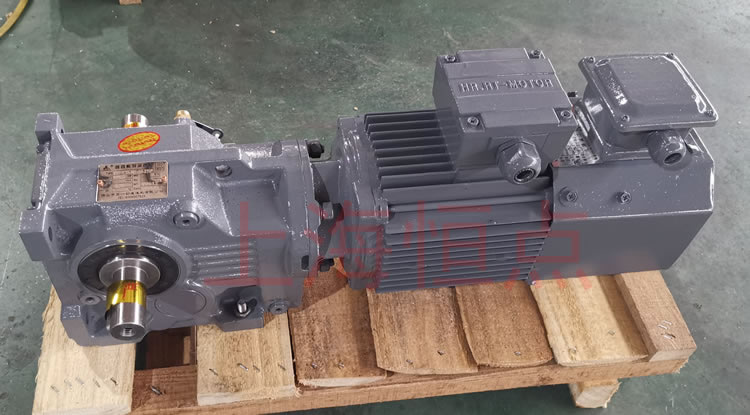 K37系列減速機輸入配變頻電機，輸出雙軸A+B 實物照片