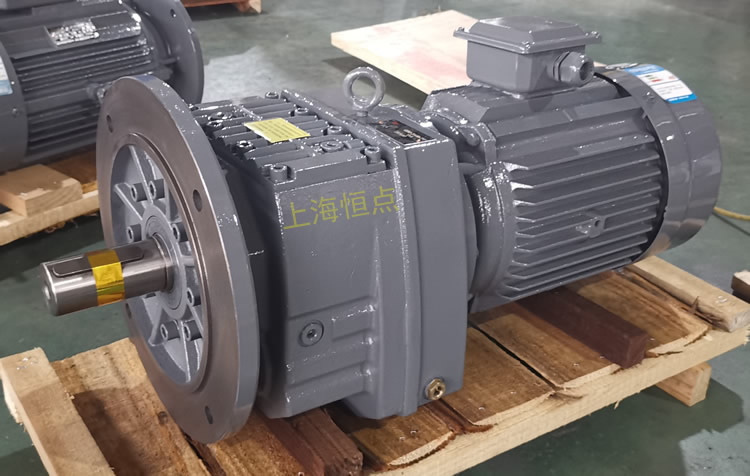 RF87減速機，立式安裝，輸入配電機，實物照片如下