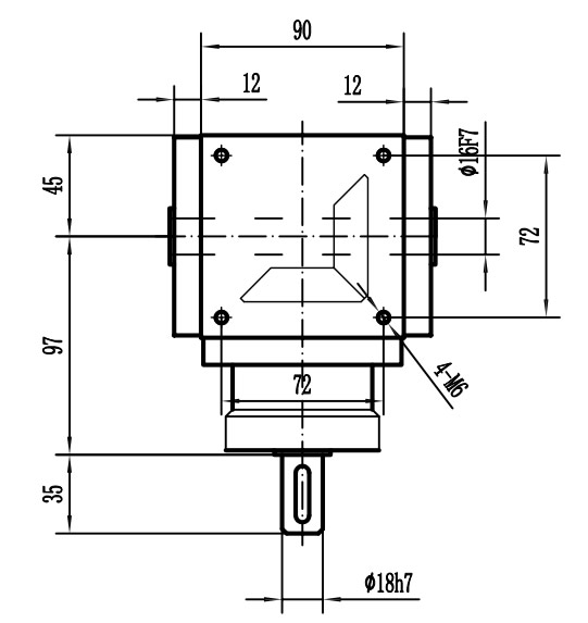 HDA09系列換向器：HDA09-2：1-E外形安裝尺寸圖3